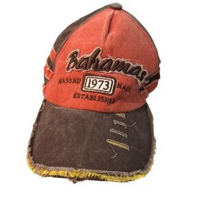Vintage Orange & Brown Bahamas 1973 Cap